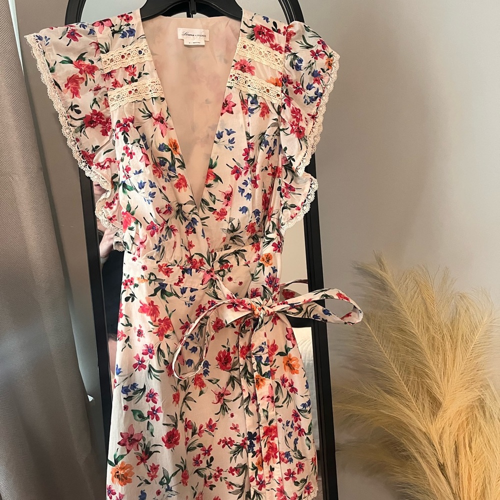 Lovers & Friends Floral Mini Wrap Dress
